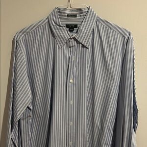 J. Crew Men's Shirt with Blue and White Stripes